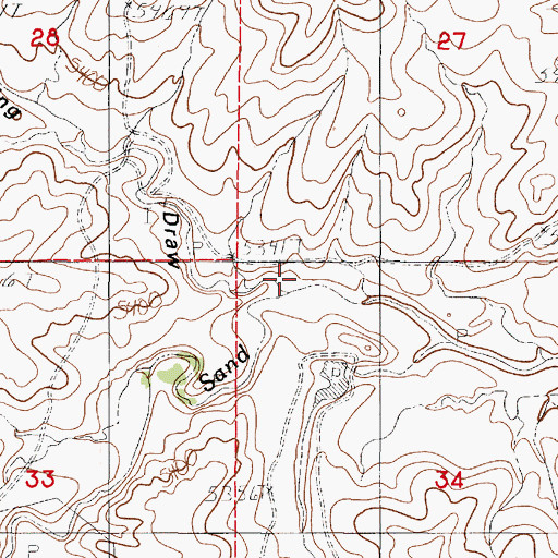 Topographic Map of Spring Draw, WY