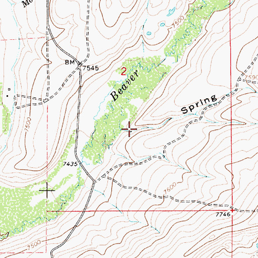 Topographic Map of Spring Gulch, WY