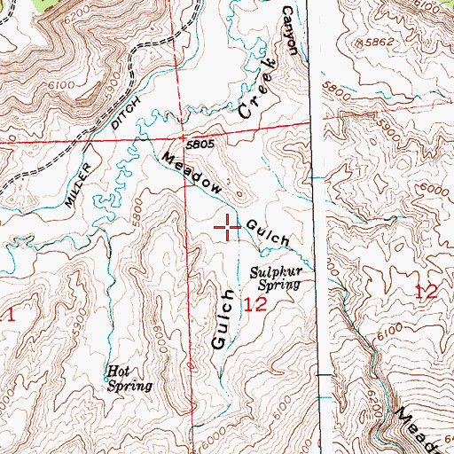 Topographic Map of Spring Gulch, WY