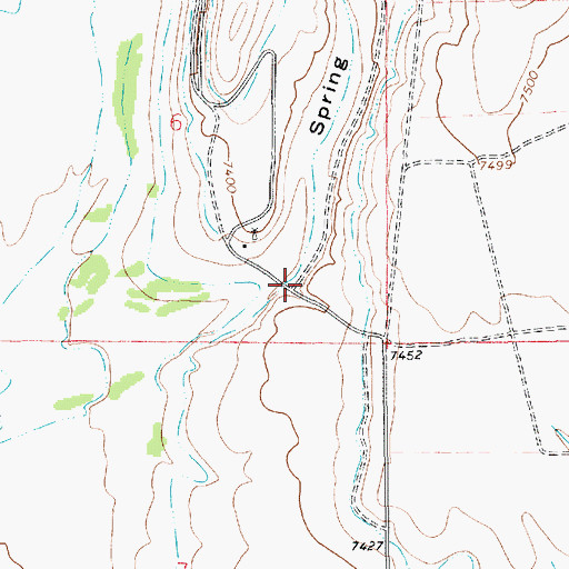 Topographic Map of Spring Gulch, WY