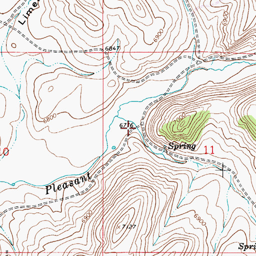 Topographic Map of Spring Hollow, WY