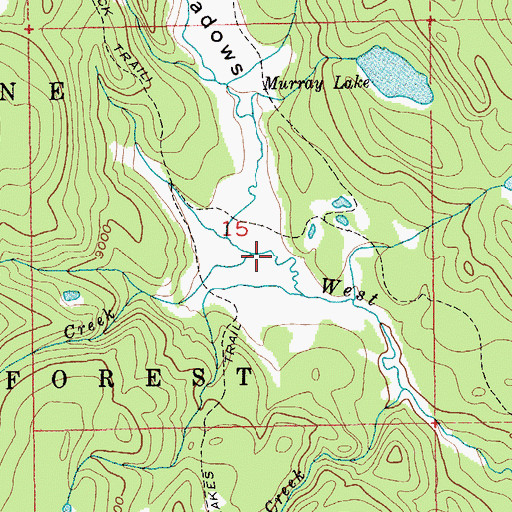 Topographic Map of Spruce Creek, WY