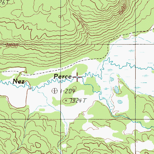 Topographic Map of Spruce Creek, WY
