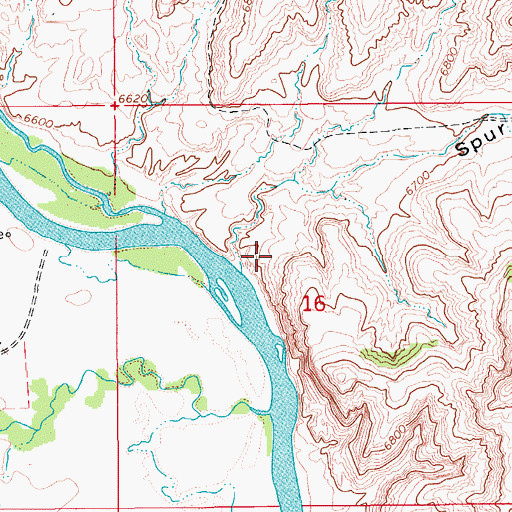 Topographic Map of Spur Canyon, WY
