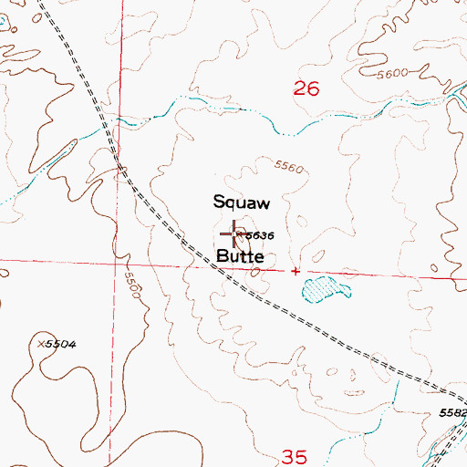 Topographic Map of Squaw Butte, WY