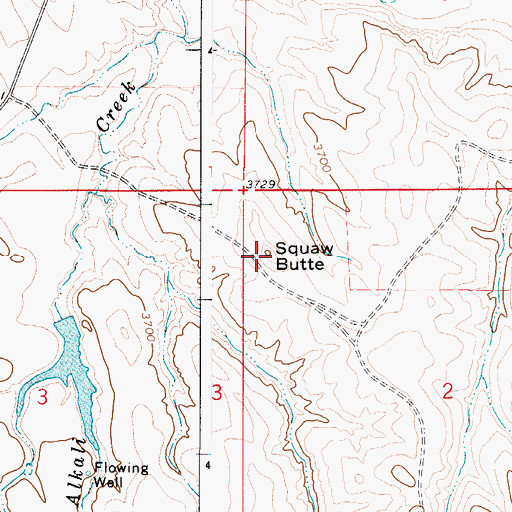 Topographic Map of Squaw Butte, WY