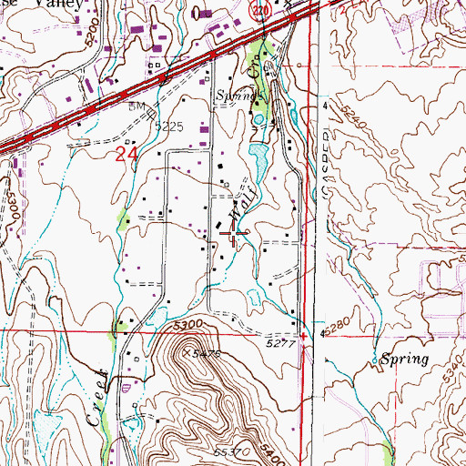 Topographic Map of Squaw Creek, WY
