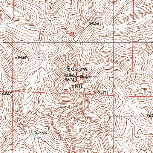 Topographic Map of Squaw Hill, WY