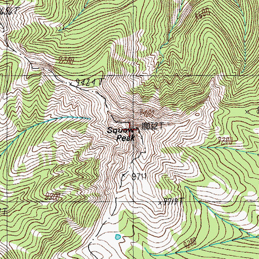 Topographic Map of Squaw Peak, WY