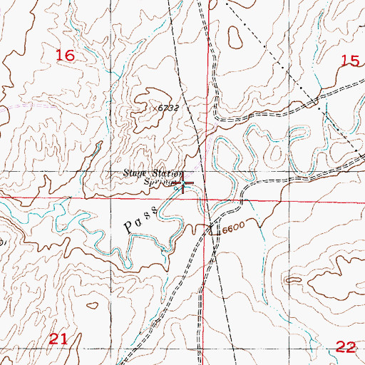 Topographic Map of Stage Station Springs, WY