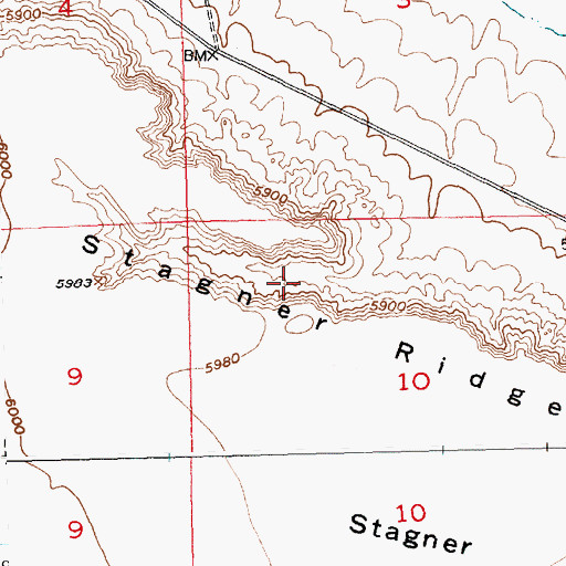 Topographic Map of Stagner Ridge, WY