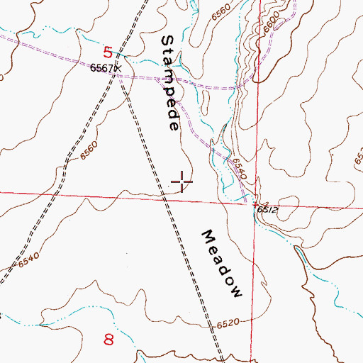 Topographic Map of Stampede Meadow, WY