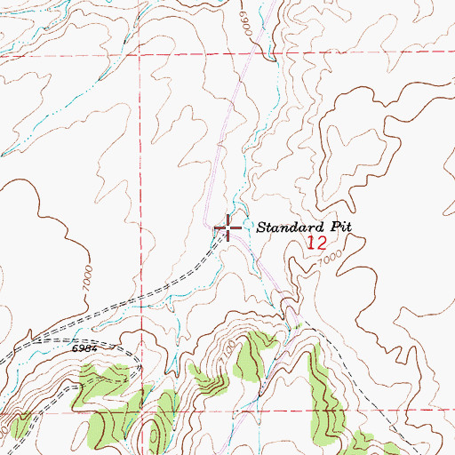 Topographic Map of Standard Pit, WY