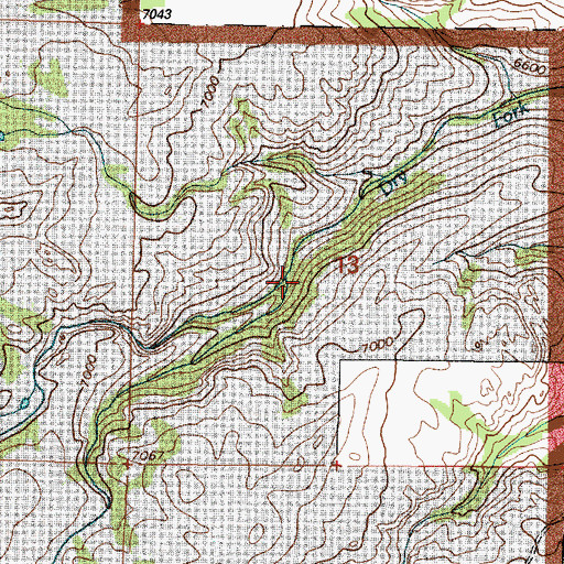 Topographic Map of Standing Rock Creek, WY