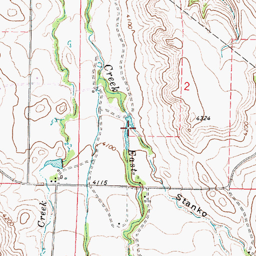 Topographic Map of Stanko Draw, WY