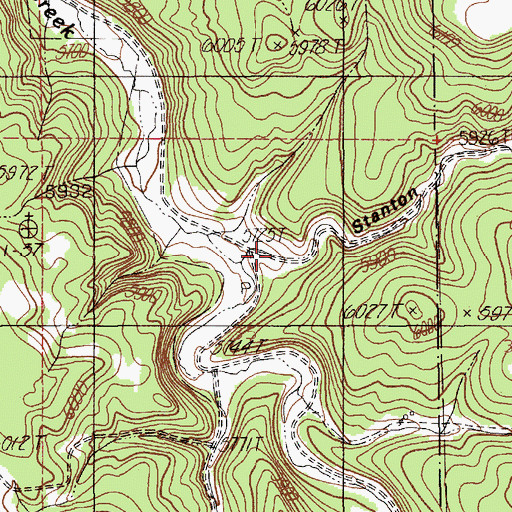 Topographic Map of Stanton Draw, WY