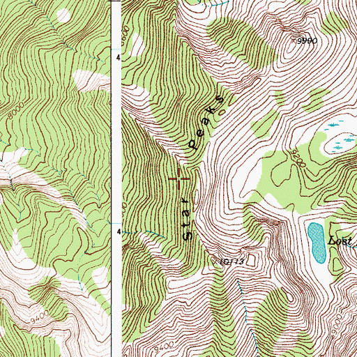 Topographic Map of Star Peaks, WY