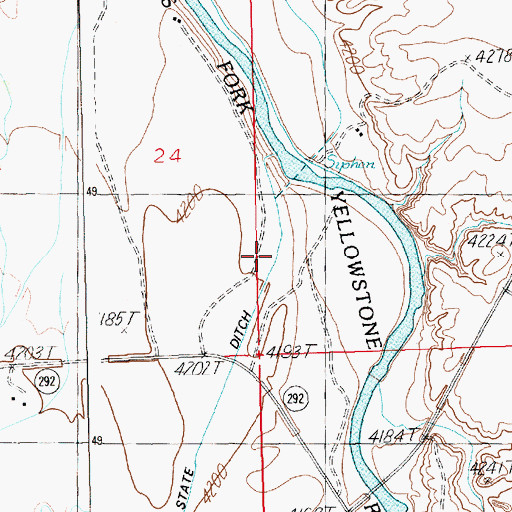 Topographic Map of State Ditch, WY