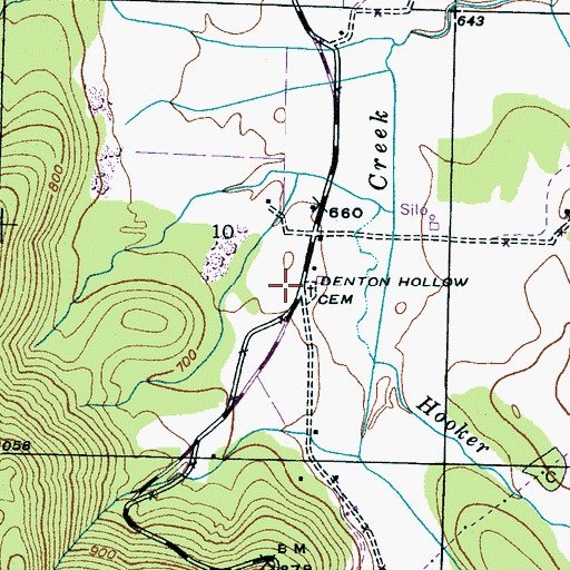 Topographic Map of Denton Hollow Cemetery, AL