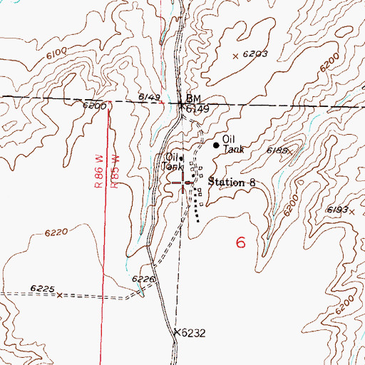Topographic Map of Station 8, WY