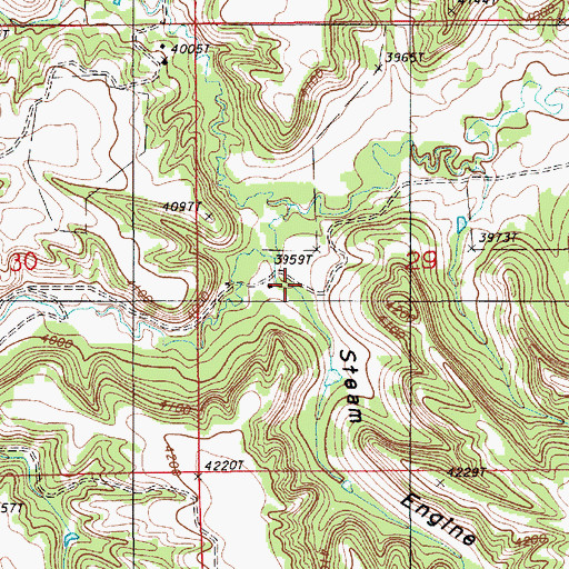 Topographic Map of Steam Engine Canyon, WY