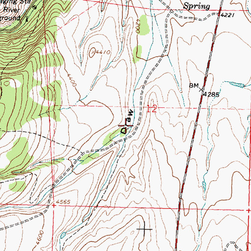 Topographic Map of Steam Shovel Draw, WY