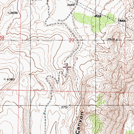 Topographic Map of Black Rock Canyon, AZ
