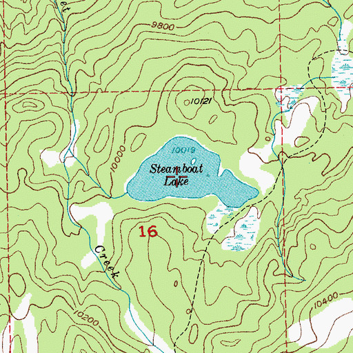 Topographic Map of Steamboat Lake, WY