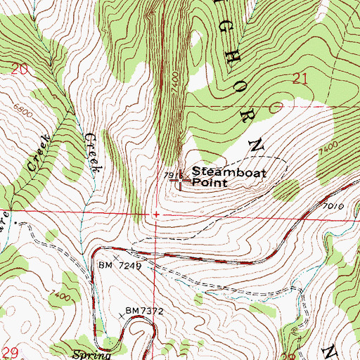 Topographic Map of Steamboat Point, WY