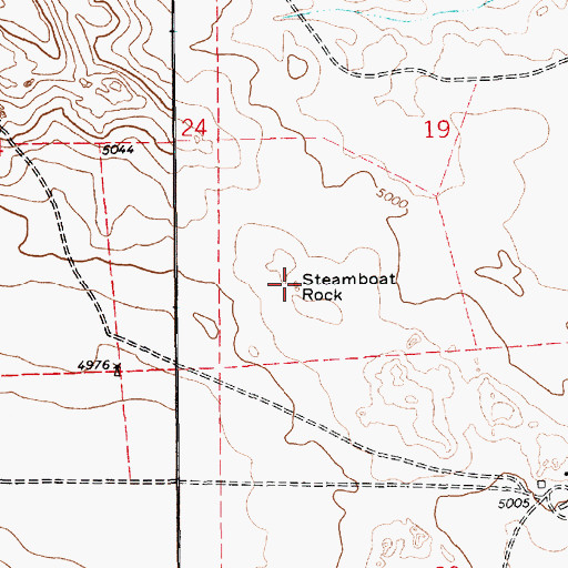 Topographic Map of Steamboat Rock, WY