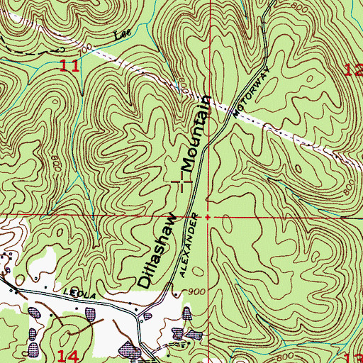Topographic Map of Dillashaw Mountain, AL