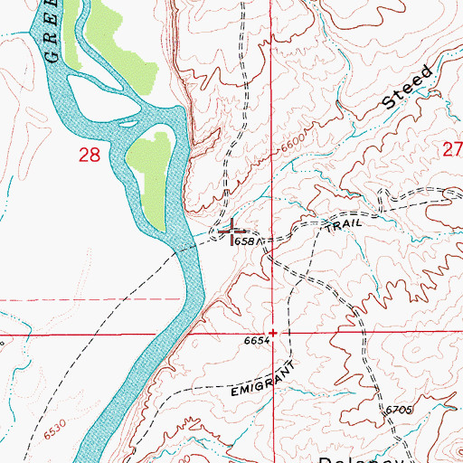 Topographic Map of Steed Canyon, WY