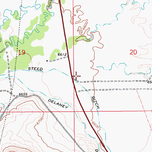 Topographic Map of Steed Ditch, WY