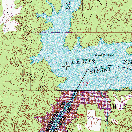 Topographic Map of Dismal Creek, AL