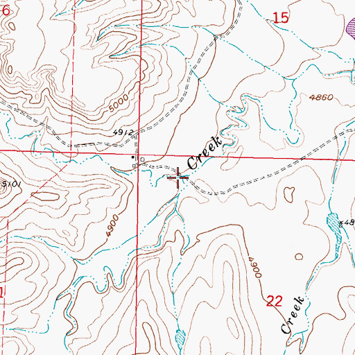 Topographic Map of Steel Creek, WY