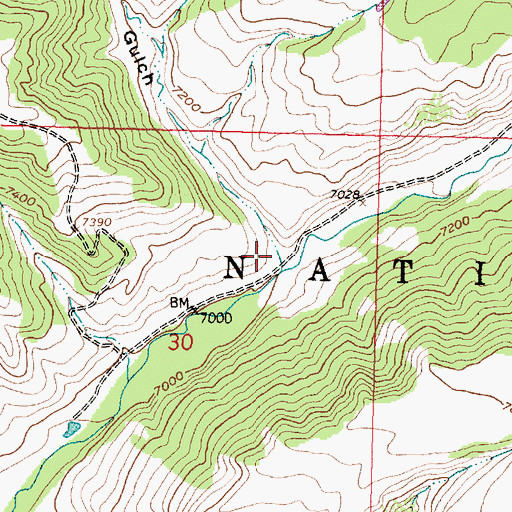 Topographic Map of Stemp Spring Gulch, WY