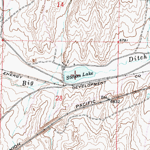Topographic Map of Stevies Lake, WY