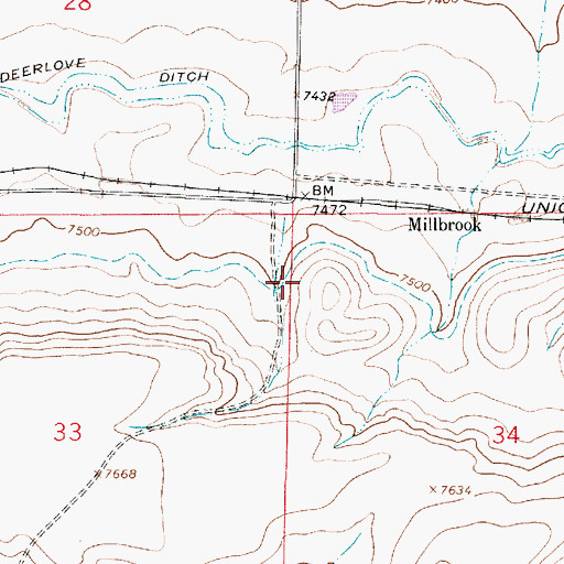 Topographic Map of Stewart Canal, WY