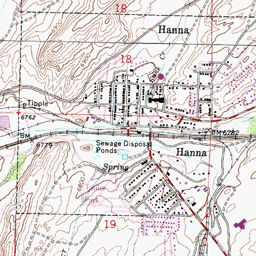 Topographic Map of Stink Creek, WY