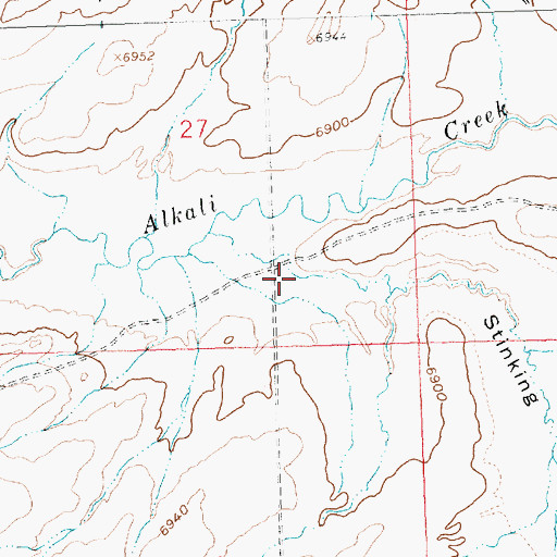 Topographic Map of Stinking Springs Draw, WY