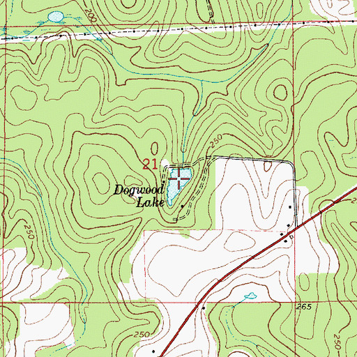 Topographic Map of Dogwood Lake, AL