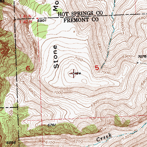 Topographic Map of Stone Mountain, WY