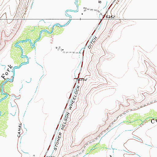 Topographic Map of Stoner Nelson Wheelock Ditch, WY