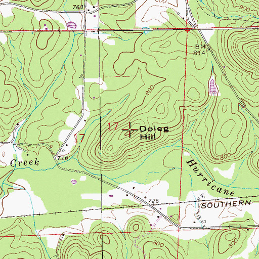 Topographic Map of Doieg Hill, AL