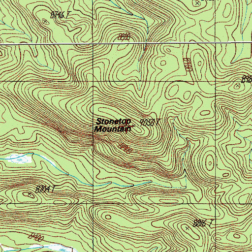 Topographic Map of Stonetop Mountain, WY