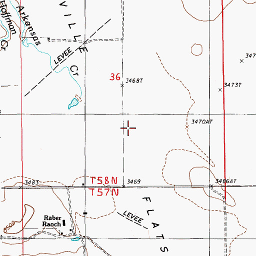 Topographic Map of Stoneville Flats, WY