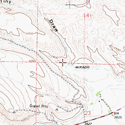 Topographic Map of Stoops Draw, WY