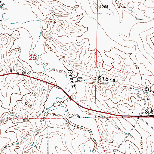 Topographic Map of Store Draw, WY