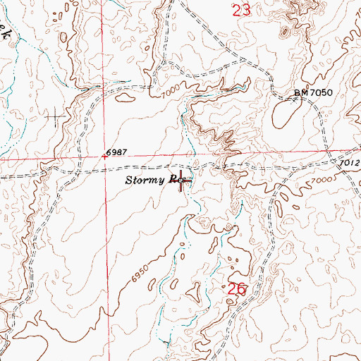 Topographic Map of Stormy Reservoir, WY