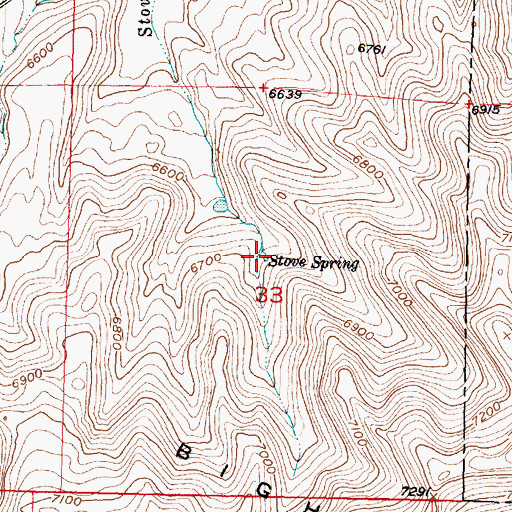 Topographic Map of Stove Spring, WY